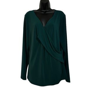 J Jason Wu V-Neck City Knit Crossover Top Sz L